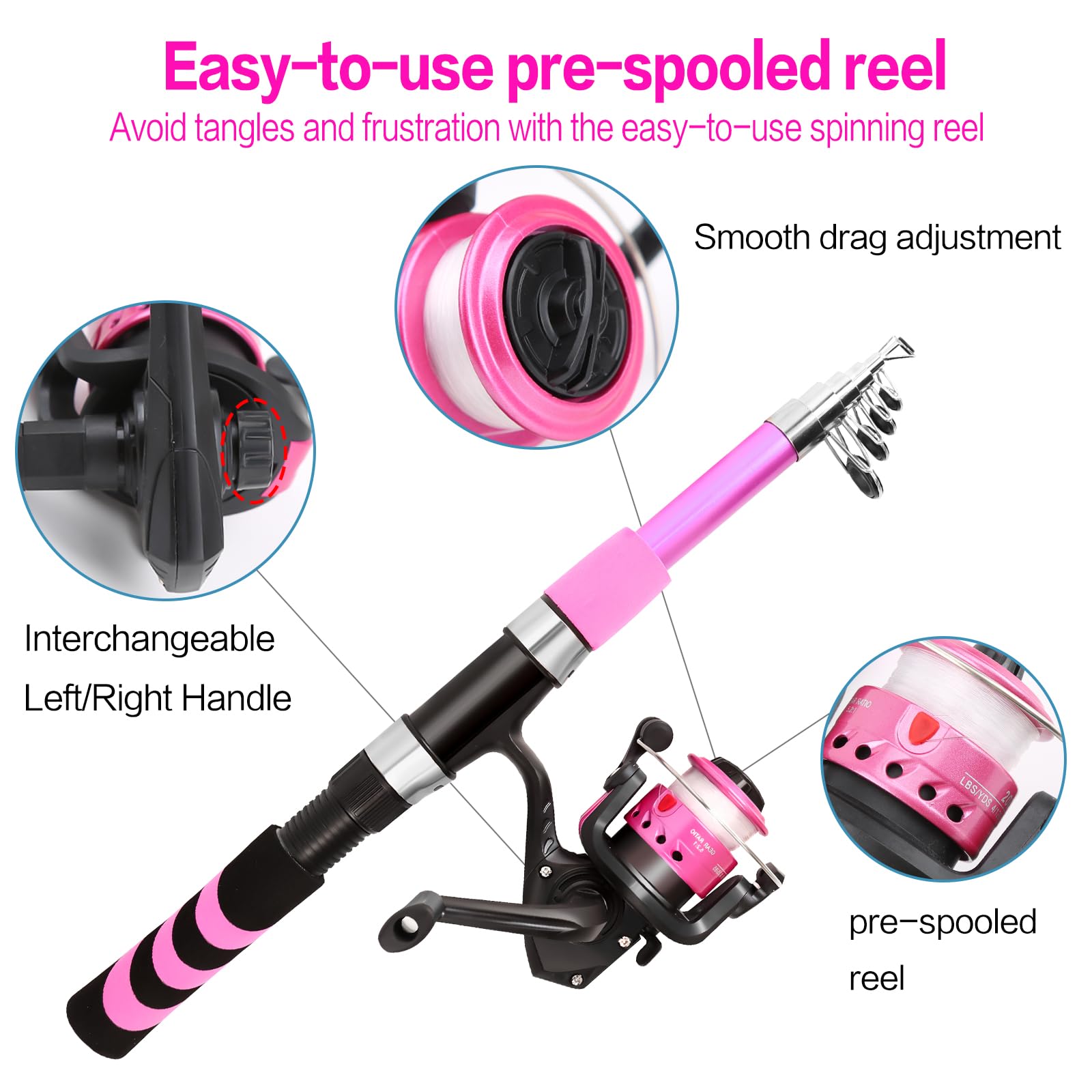 Yoilreyl pre-spooled line simplifies setup for first-time users and youth anglers.