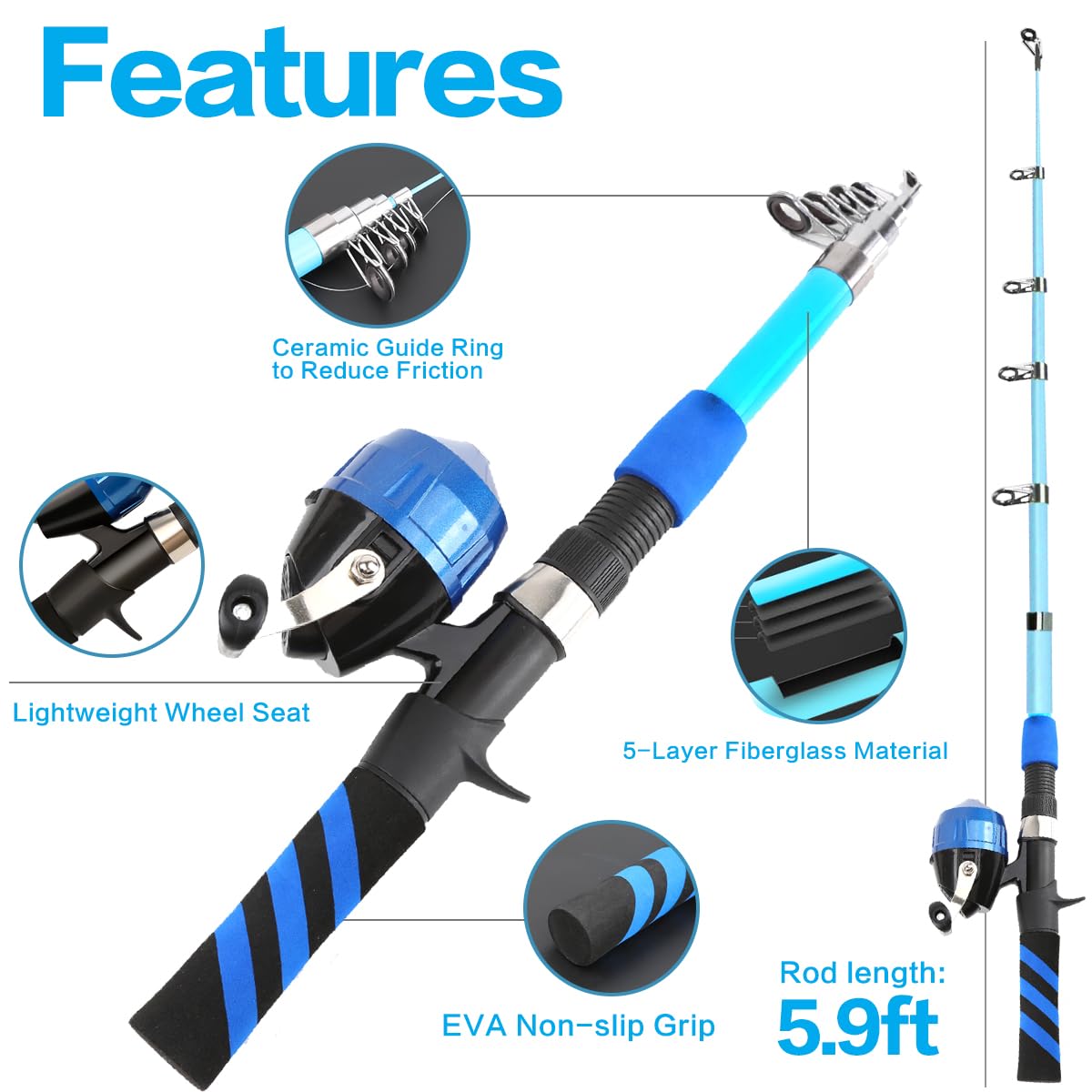 Yoilreyl telescopic rod folded compactly for travel-ready storage.