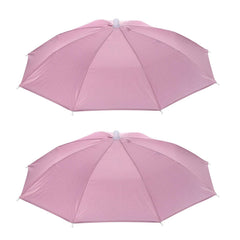 Yokive umbrella hat pink open provides sun and rain coverage on the go.