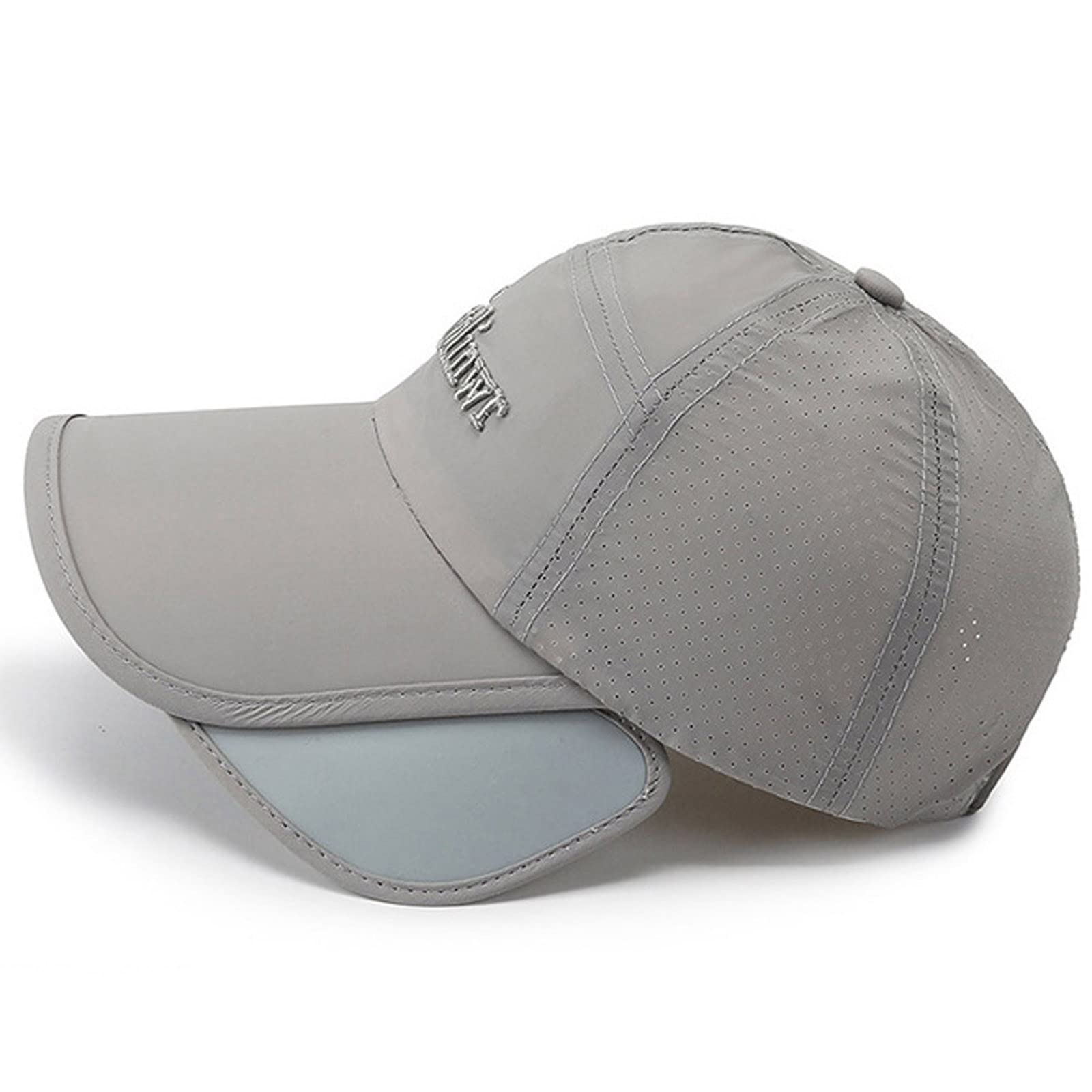 YOLAI adjustable backstrap on grey hat ensures secure, customizable fit.