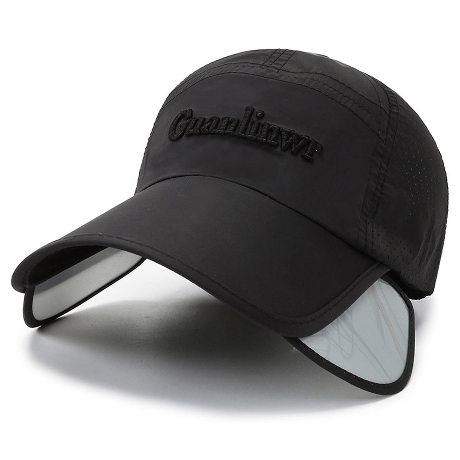 YOLAI adjustable breathable visor sun hat in black for versatile sports wear.