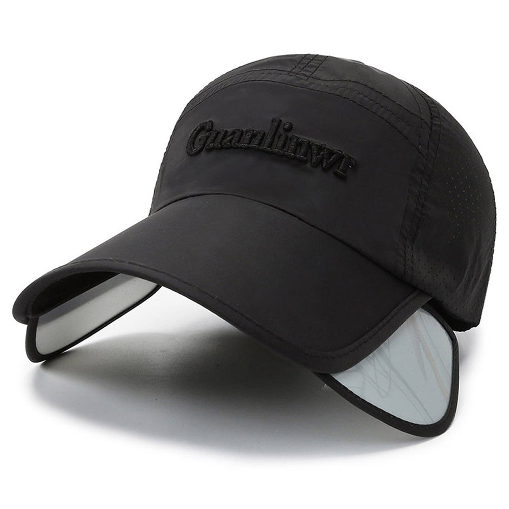 YOLAI adjustable breathable visor sun hat in black for versatile sports wear.