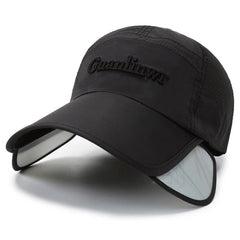 YOLAI adjustable breathable visor sun hat in black for versatile sports wear.