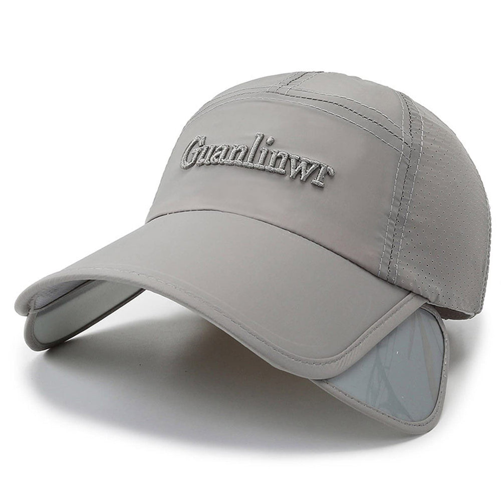 YOLAI quick-dry fabric on grey hat helps stay comfortable during outdoor activity.
