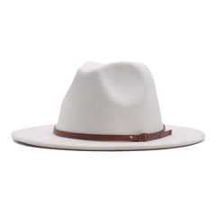 YOLAI red fedora with belt, a bold finish for outfits.