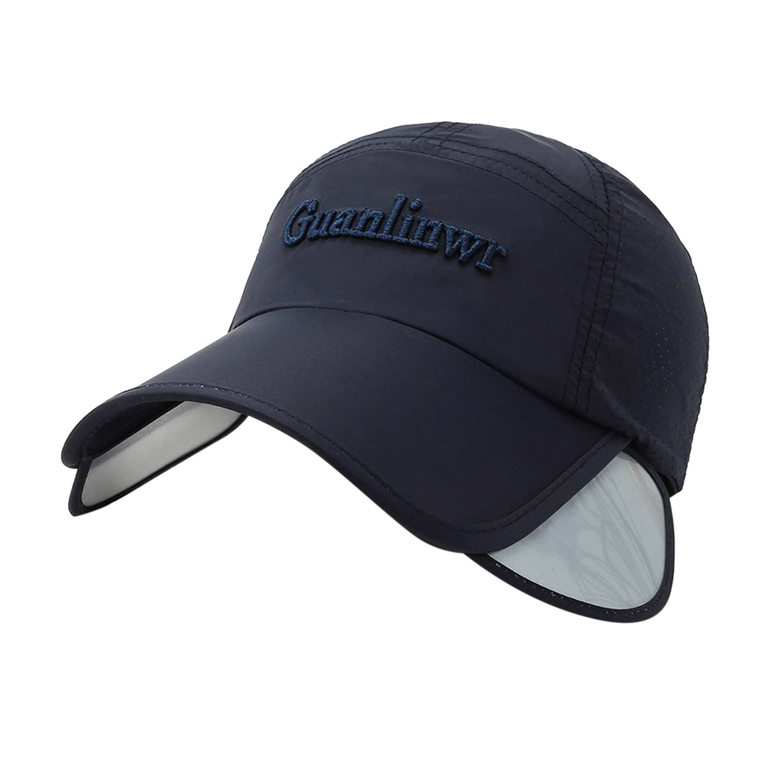 YOLAI wide brim navy baseball cap front view with sun protection