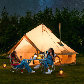 YOLENY family-friendly camping tent in glamping-ready design.