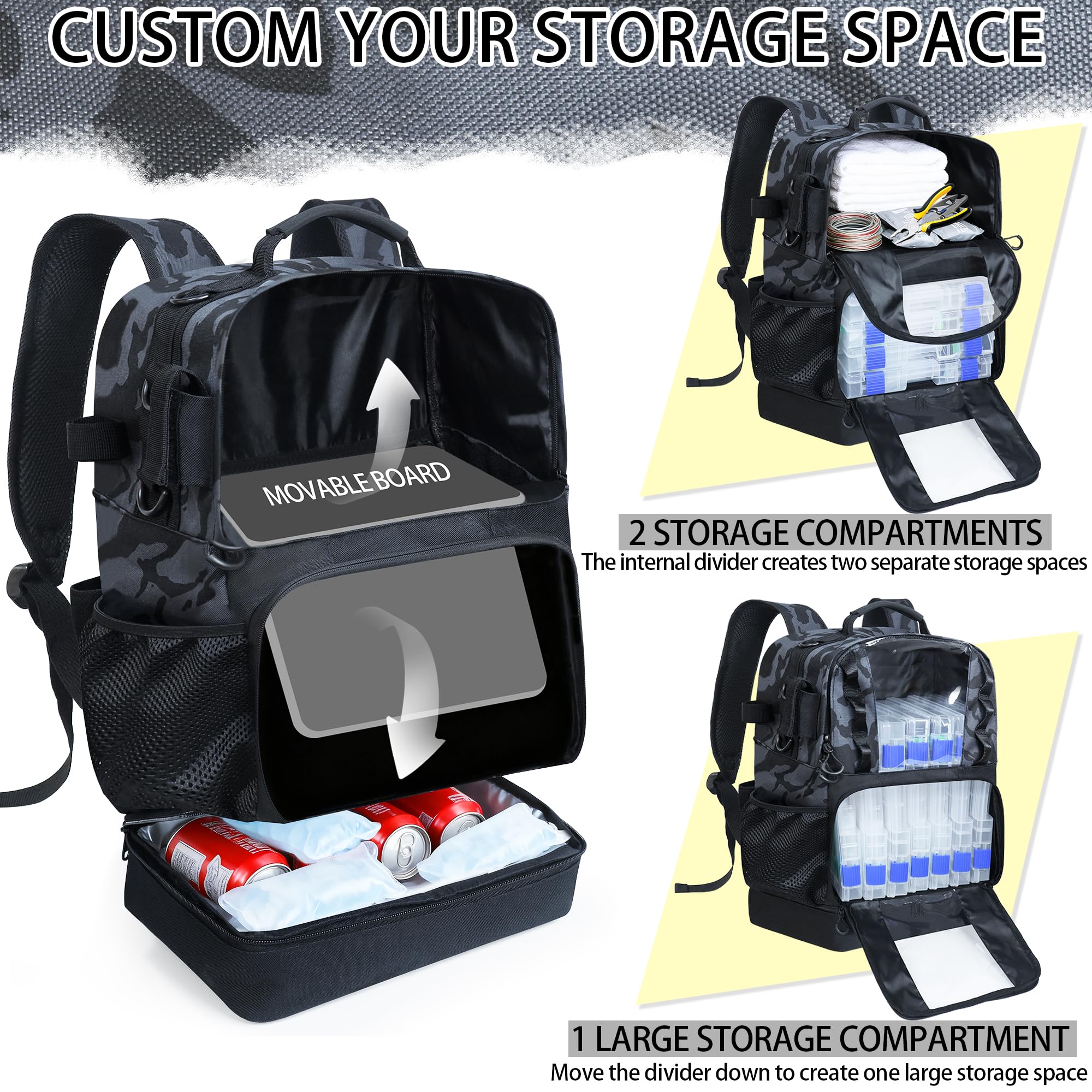 YOLIBON camouflage fishing backpack for outdoor use