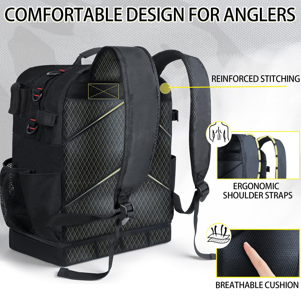 Two rod holders integrated into the bag