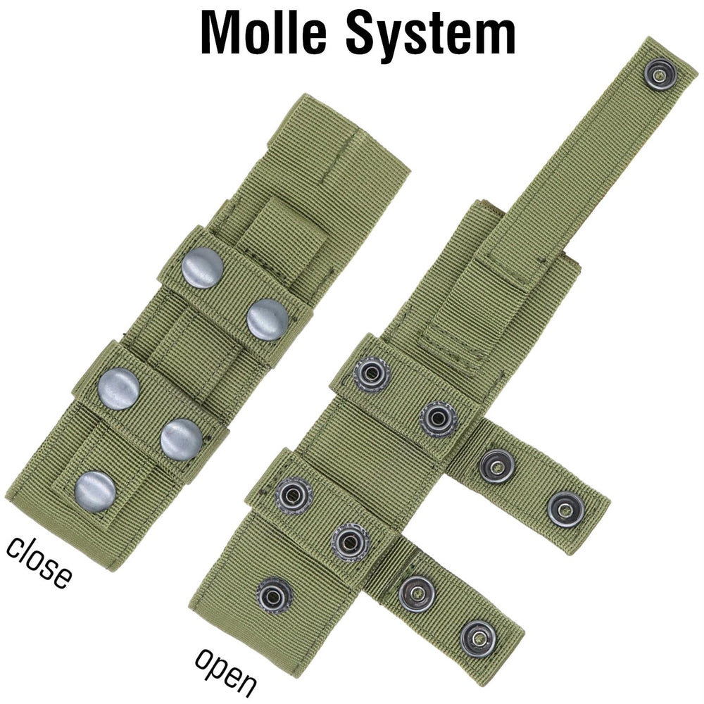 YONCONO elastic-sided pouch accommodates varying tourniquet thickness for secure retention.