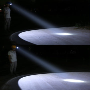 Yongkist headlamp in dark mining site demonstrates reliable visibility for night work.