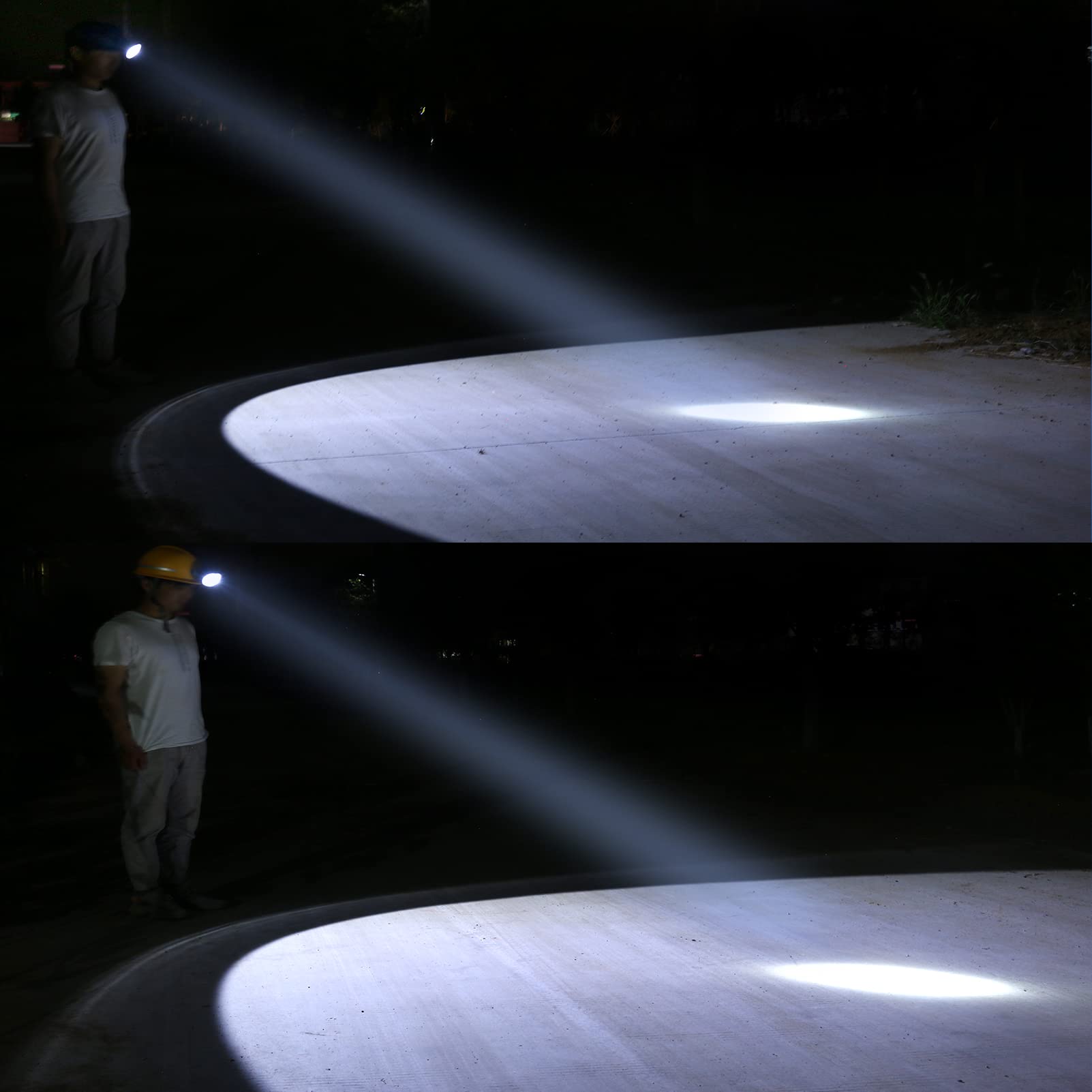 Yongkist headlamp in dark mining site demonstrates reliable visibility for night work.