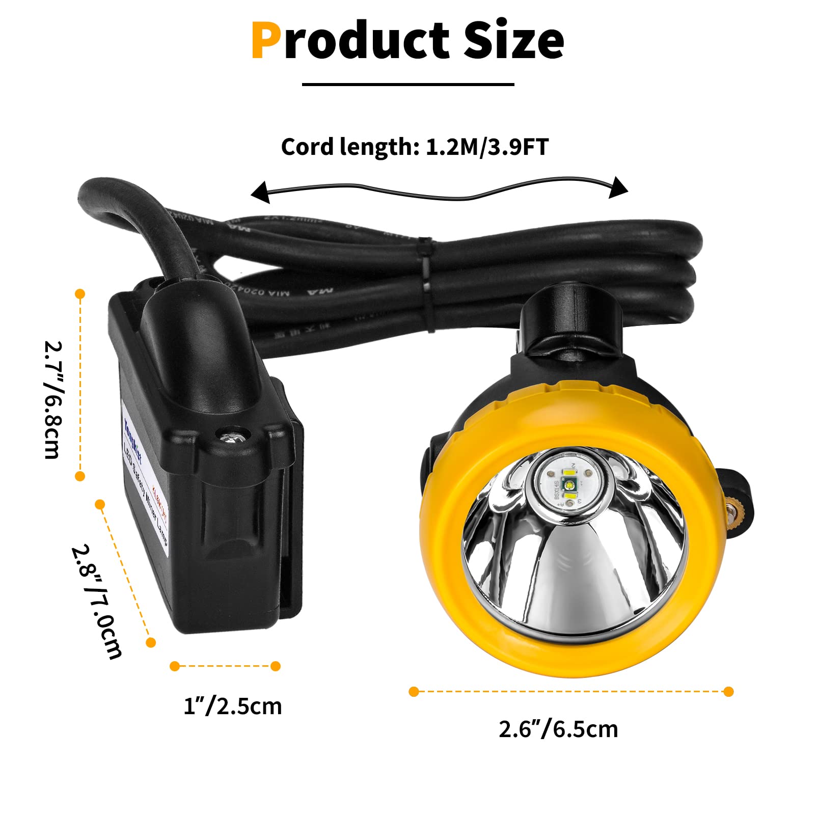 Yongkist light-output image highlights bright main LED and two auxiliary LEDs for versatile settings.