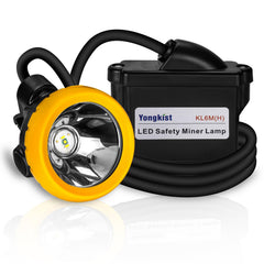 Yongkist headlamp with belt-mounted battery enabling hands-free, long-duration lighting for miners and outdoor work.