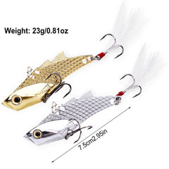 Built-in sonic rattle chamber and black nickel treble hooks on YONGZHI lure