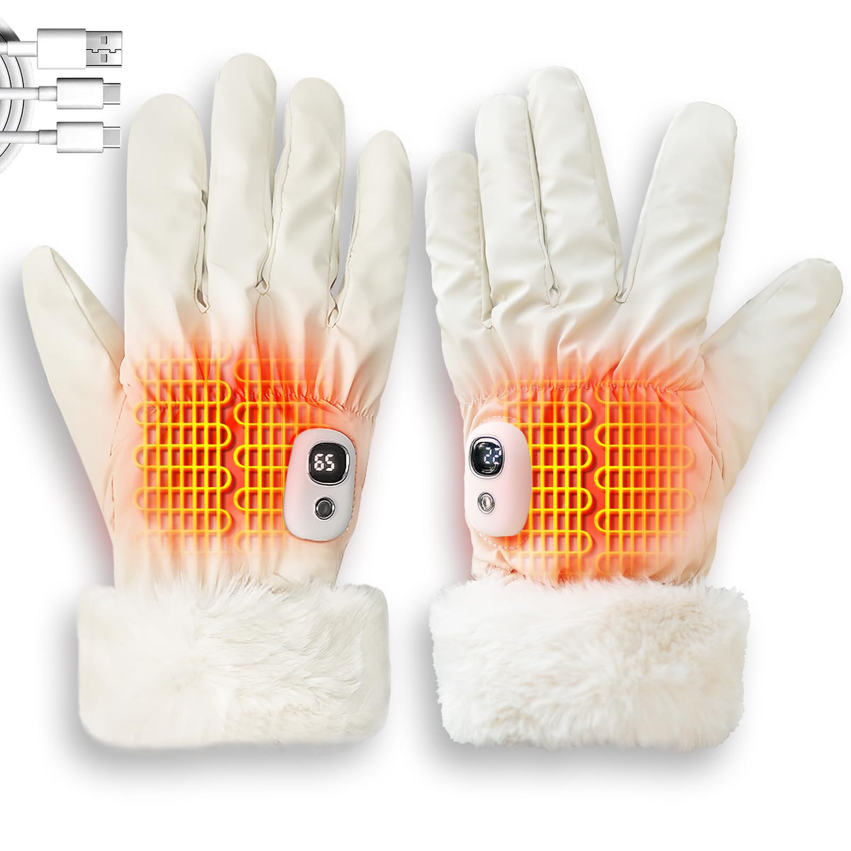 Yoostooper women's heated gloves with palm and back heating for quick outdoor warmth.