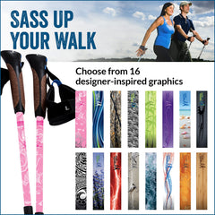 York Nordic cork glove grip on walking poles for comfortable hand support