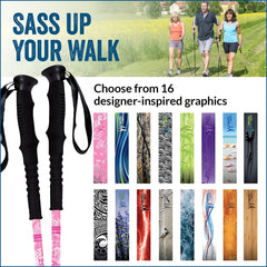 York Nordic hiking poles extended to show adjustable length for versatility.