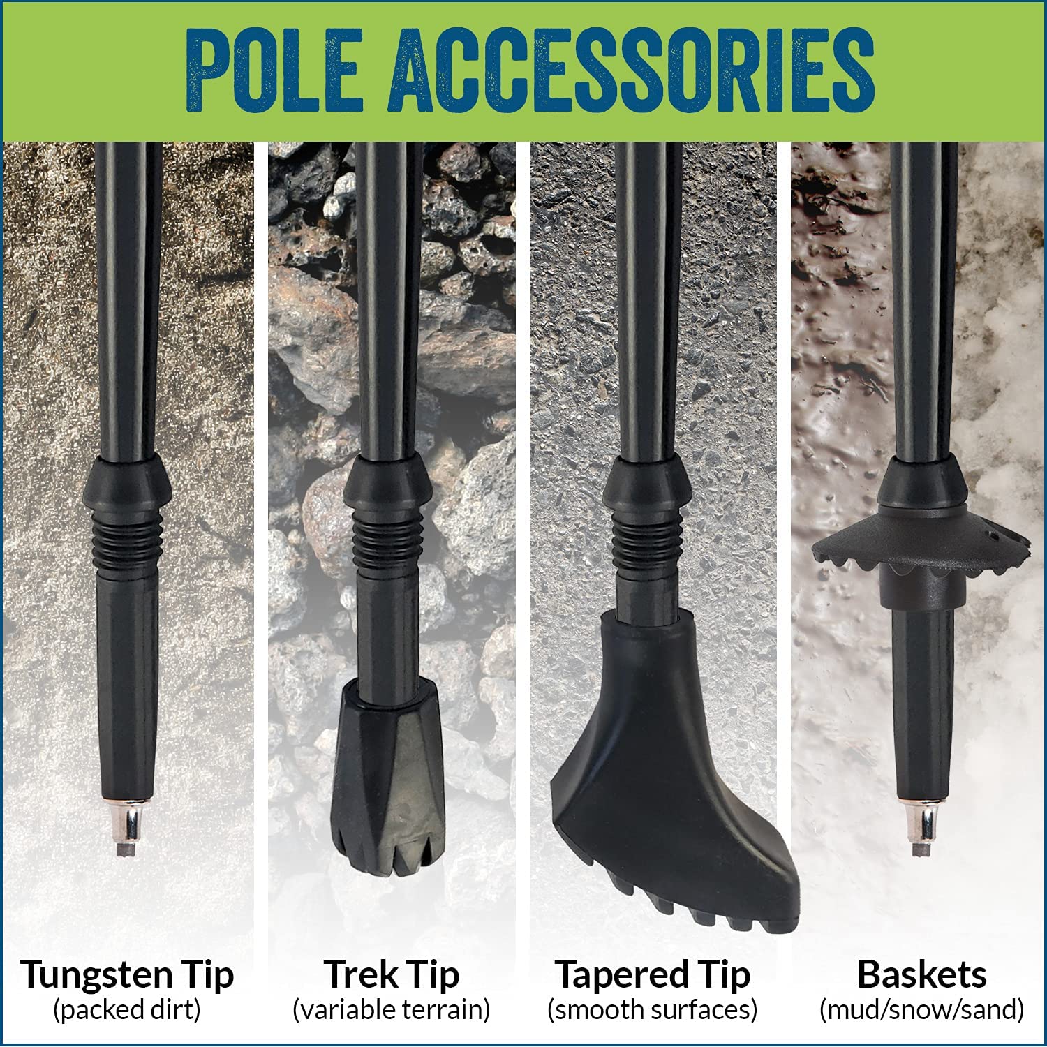 York Nordic lightweight aluminum construction provides stability during walks.