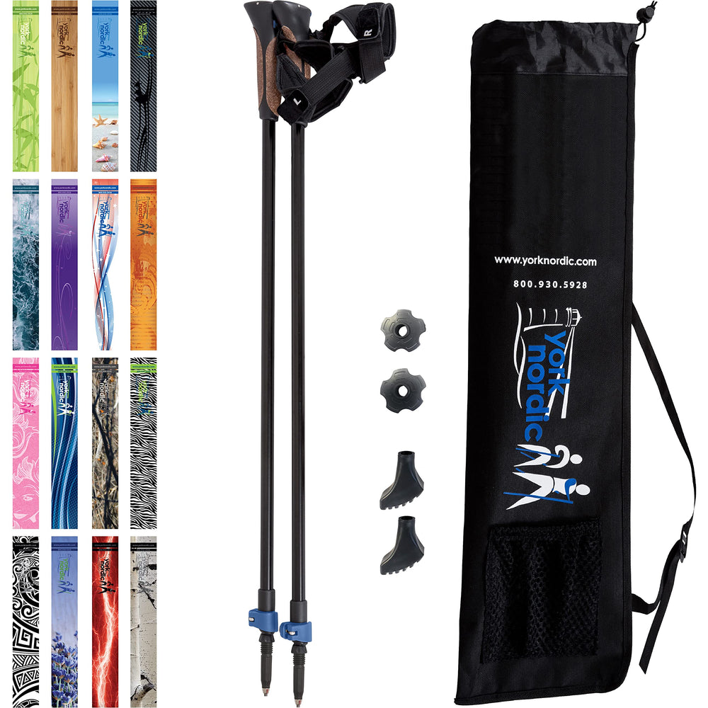 York Nordic official Nordic walking poles 2-pack for versatile walking and hiking.