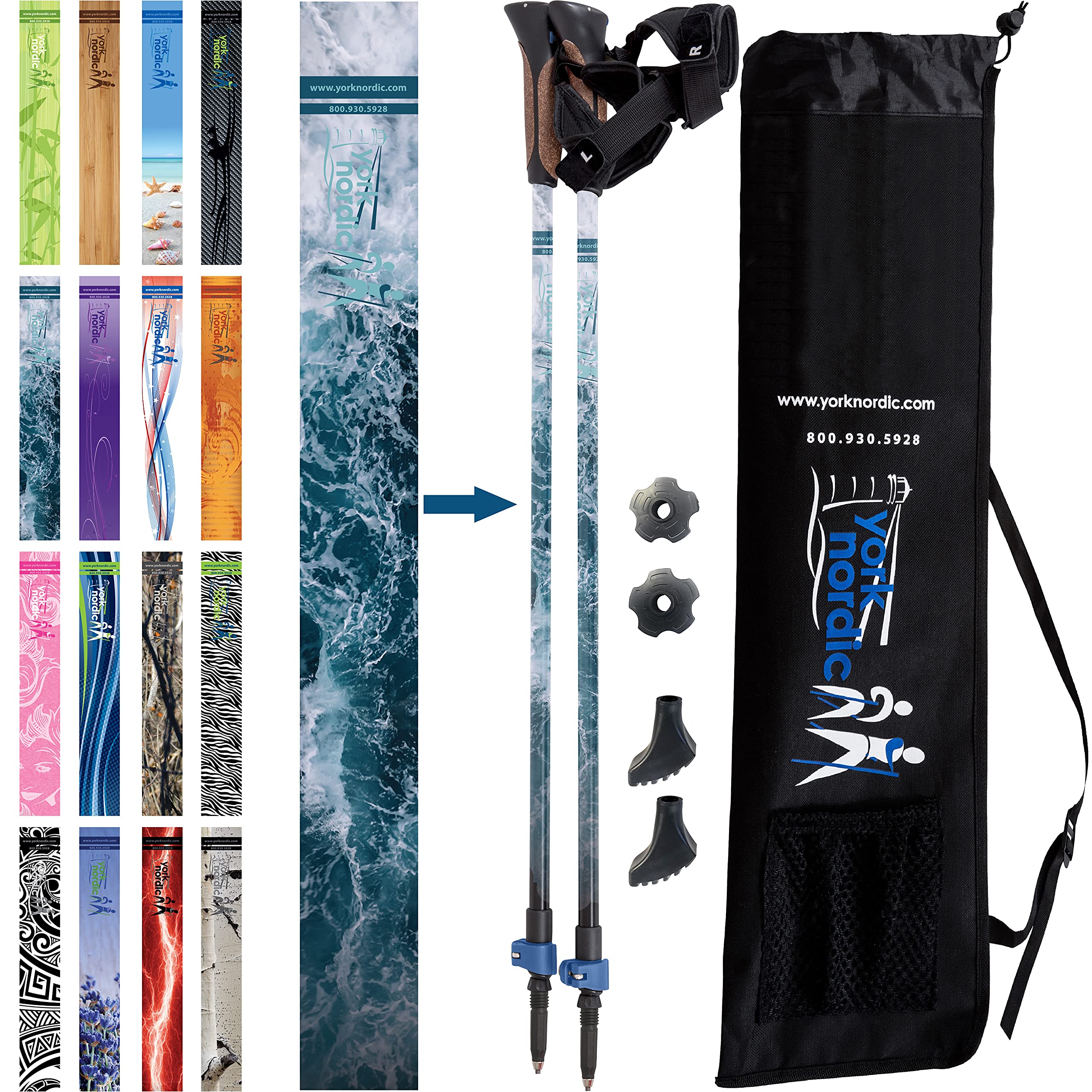 York Nordic official Nordic walking poles two-pack for stable outdoor walks