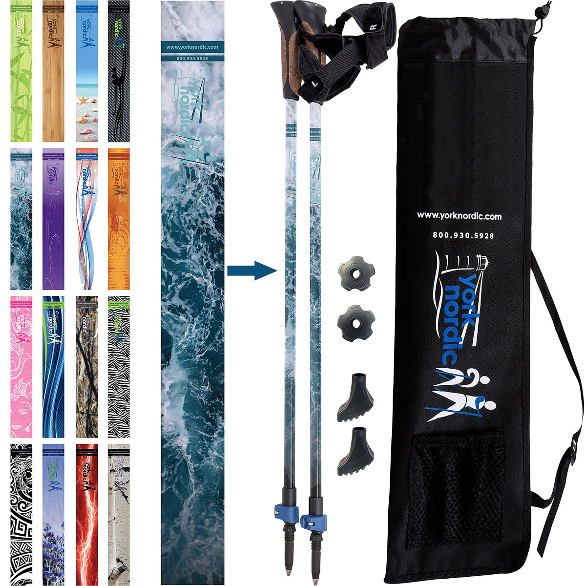 York Nordic official Nordic walking poles two-pack for stable outdoor walks