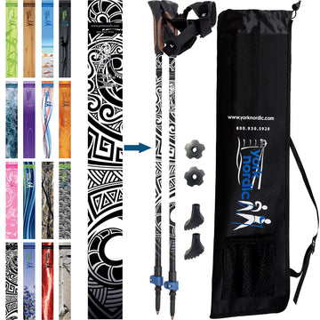 York Nordic official Nordic walking poles with glove grip for comfortable hand support