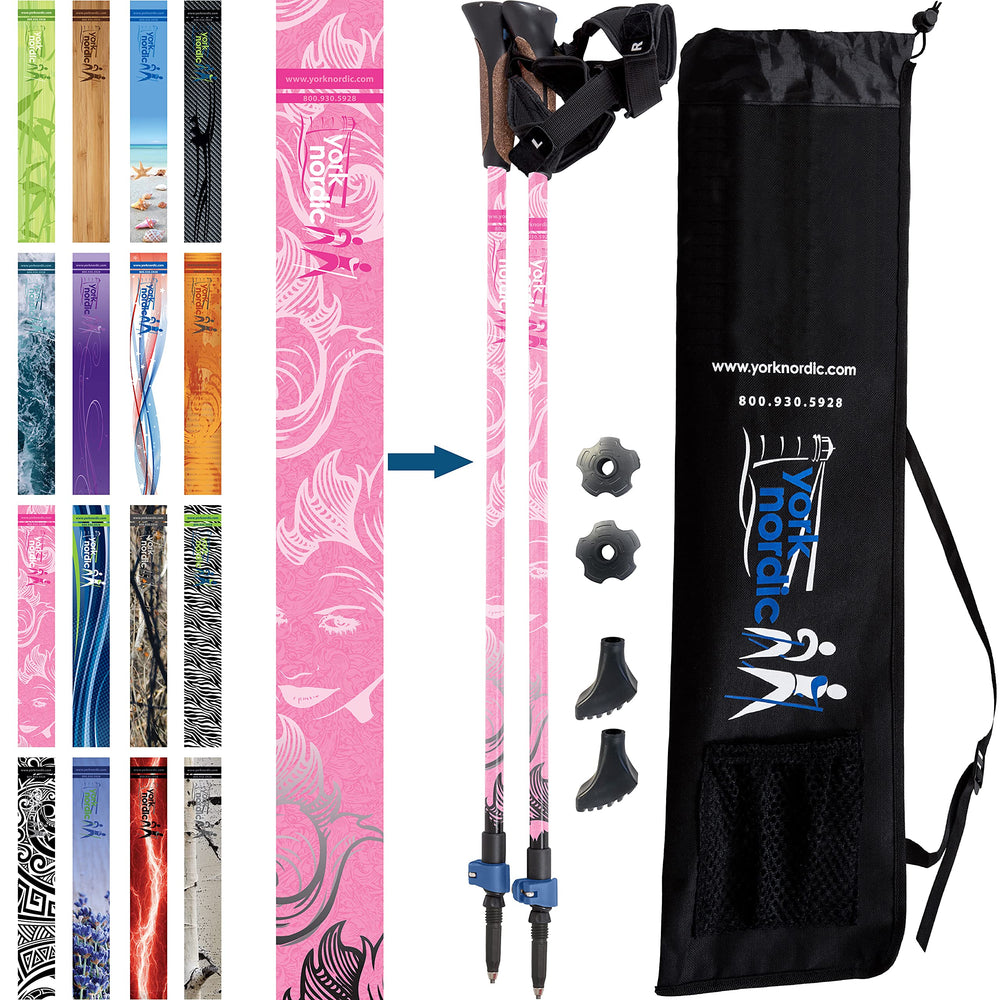 York Nordic official Nordic walking poles with glove grips for comfortable walks