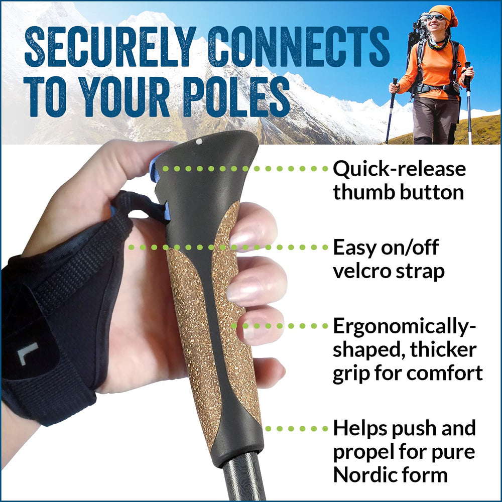 York Nordic ultralight poles reduce fatigue on long hikes.