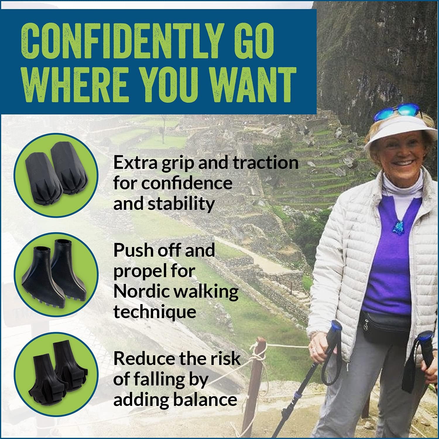 York Nordic VTread combination pack two medium and two round tips for versatility.