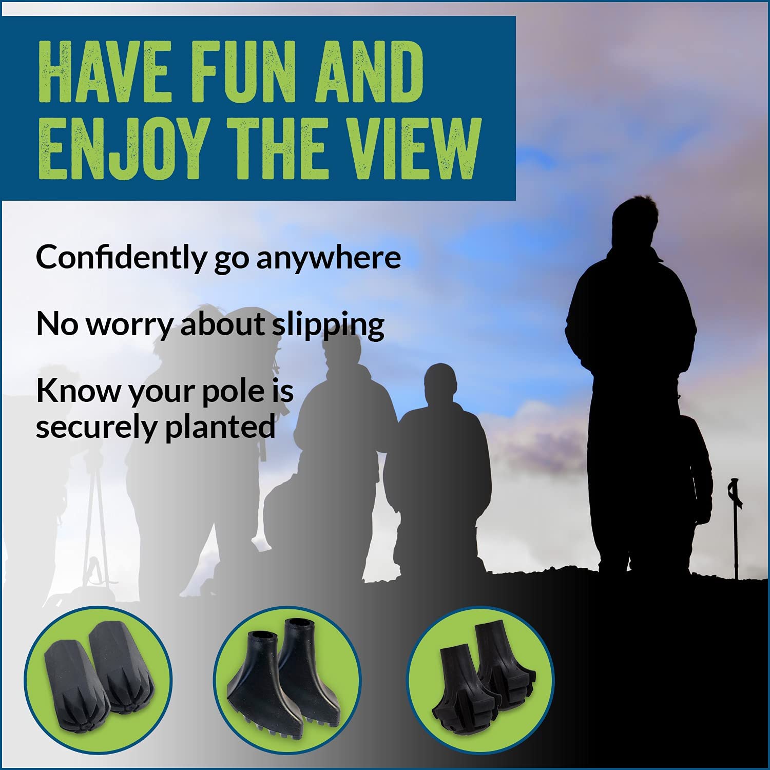 York Nordic VTread universal-fit tips designed to suit most trekking poles.