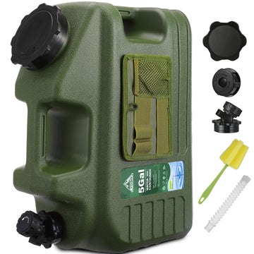 YOSN 5 gallon water jug shows large capacity for camping and emergencies