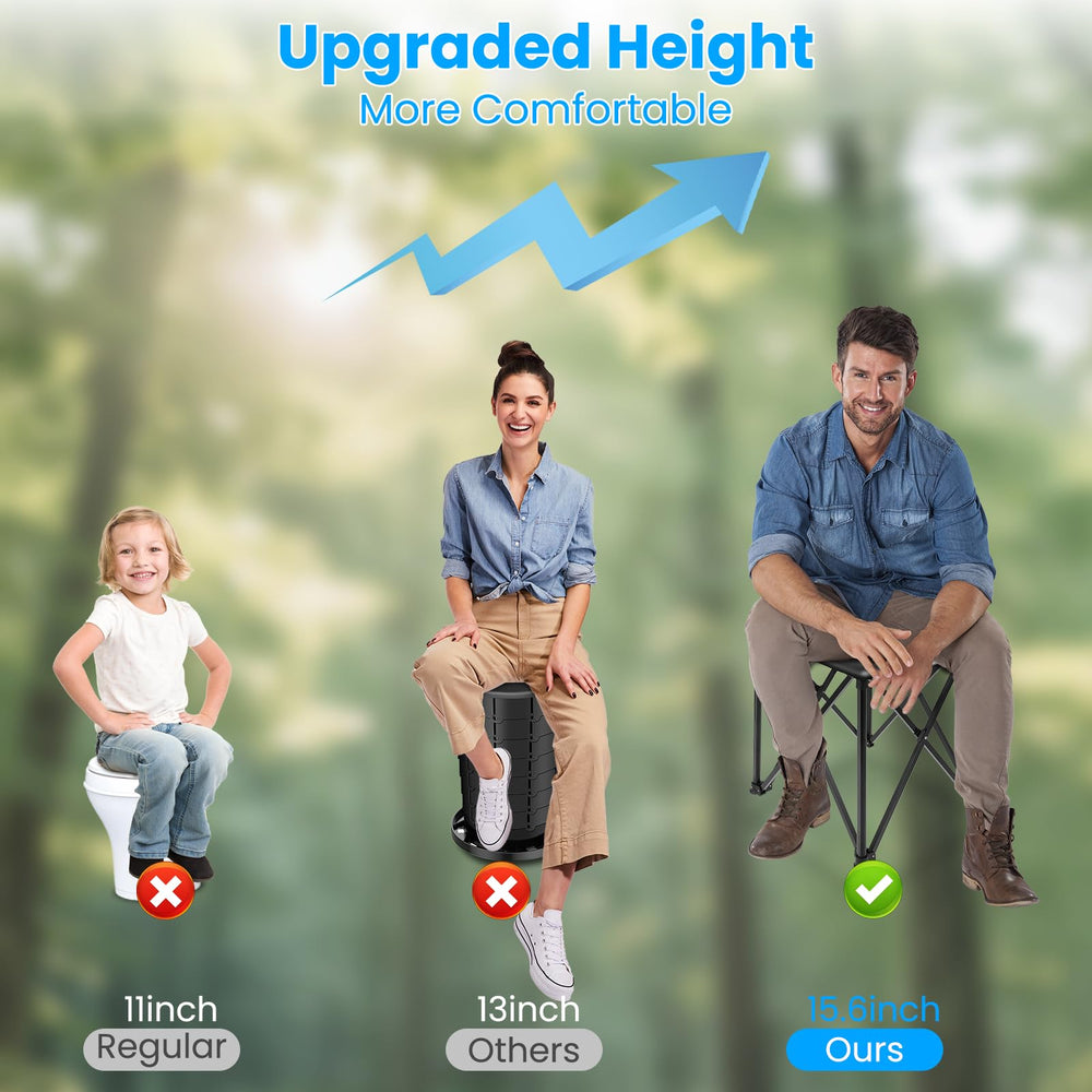 YOSN portable toilet adult comfort height supports natural seating.