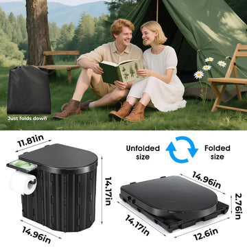 YOSN portable toilet lid and paper holder keeps TP dry and accessible