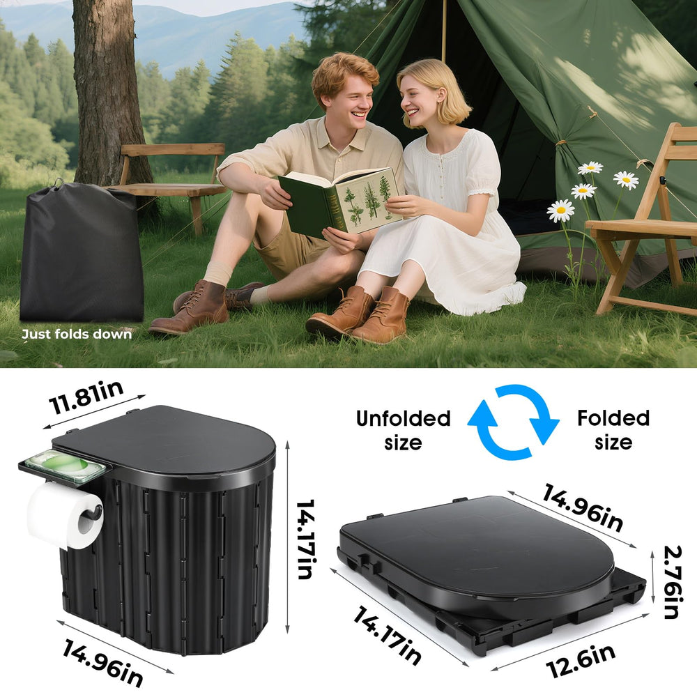 YOSN portable toilet lid and paper holder keeps TP dry and accessible