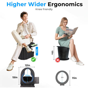 YOSN portable toilet unfolded with ergonomic seat for outdoor comfort