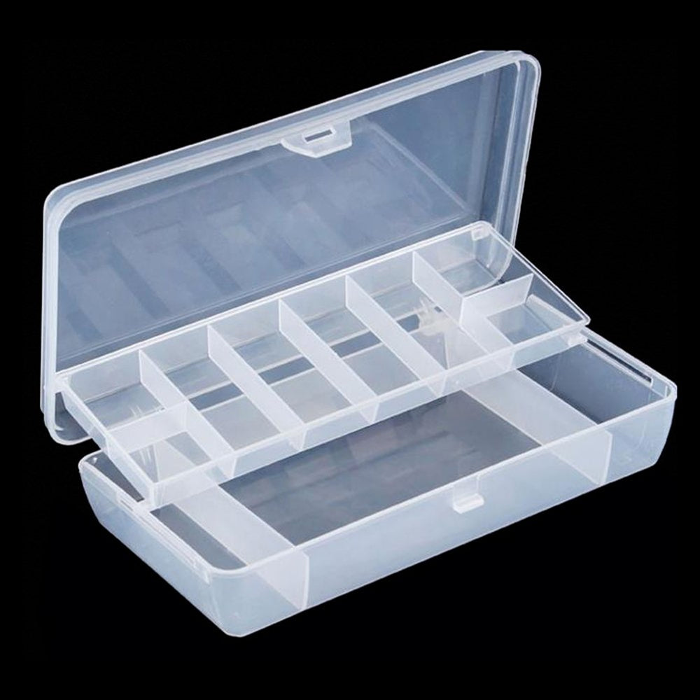 Yosoo fishing bait box with clear lid for quick lure viewing.