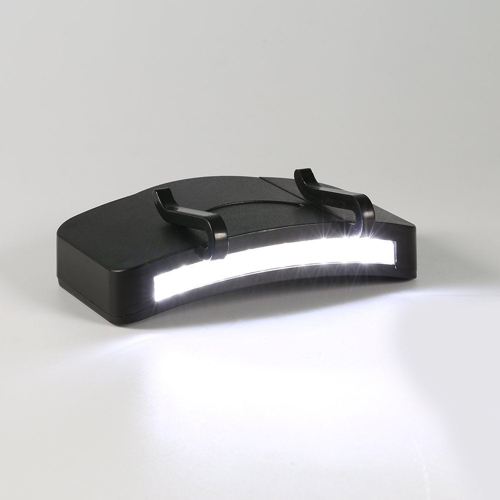 Yosoo hat clip light with strong clasps securing it to a backpack for reliable lighting.