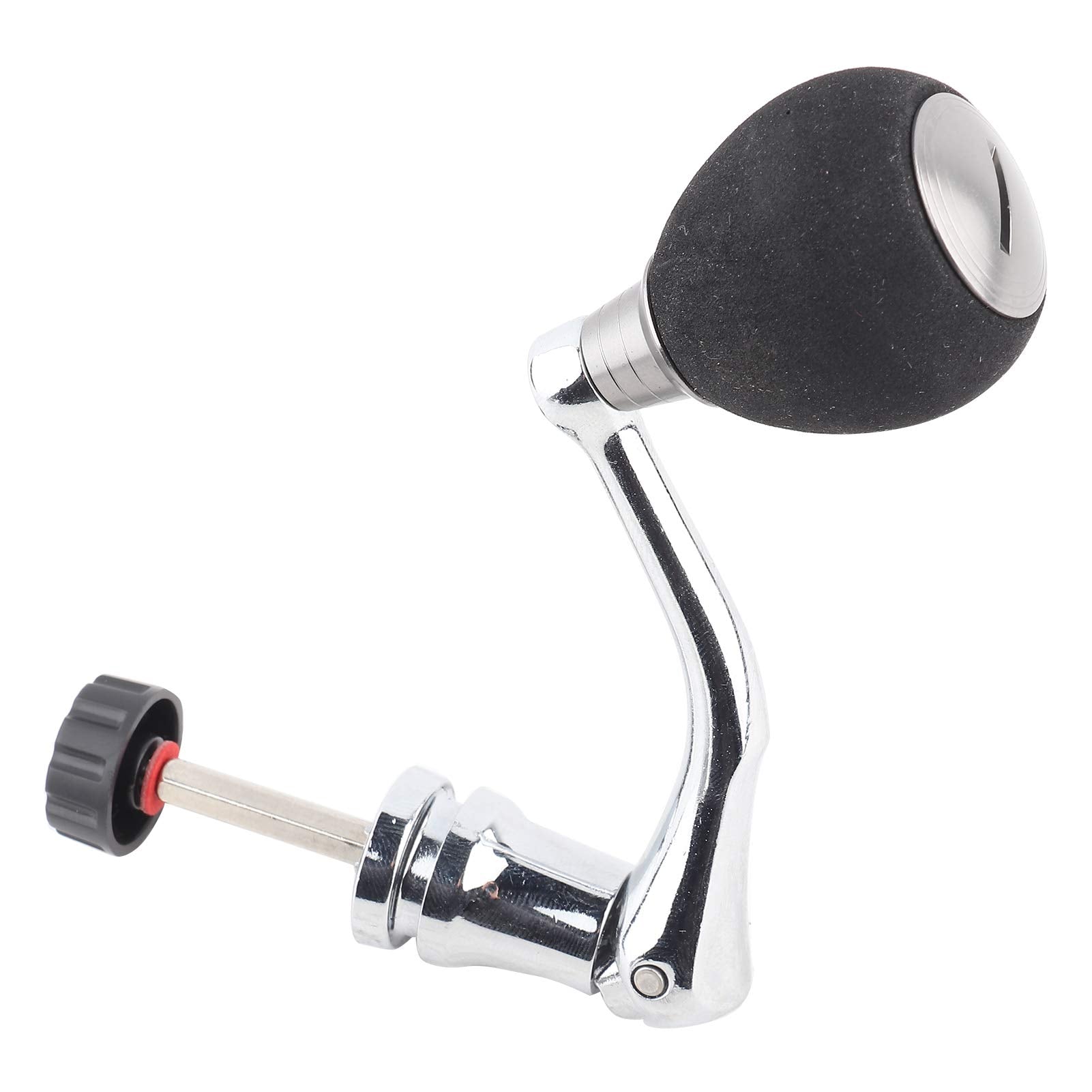 Yosoo Health Gear fishing reel handle M-Silver front view for durable grip during long casts