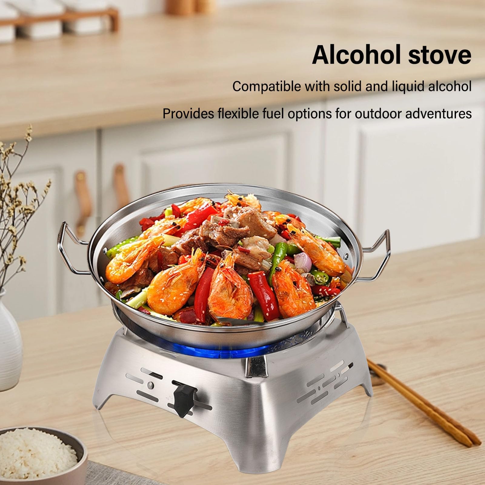 Yosoo sliding-adjustment stove allows easy flame control while cooking