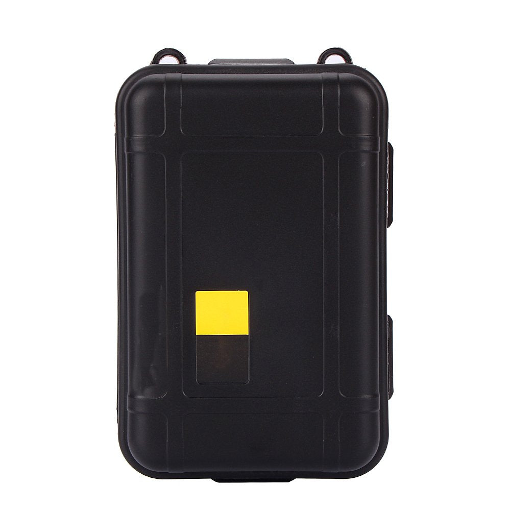 Yosoo small black waterproof box secures lighters, matches, and keys during trips