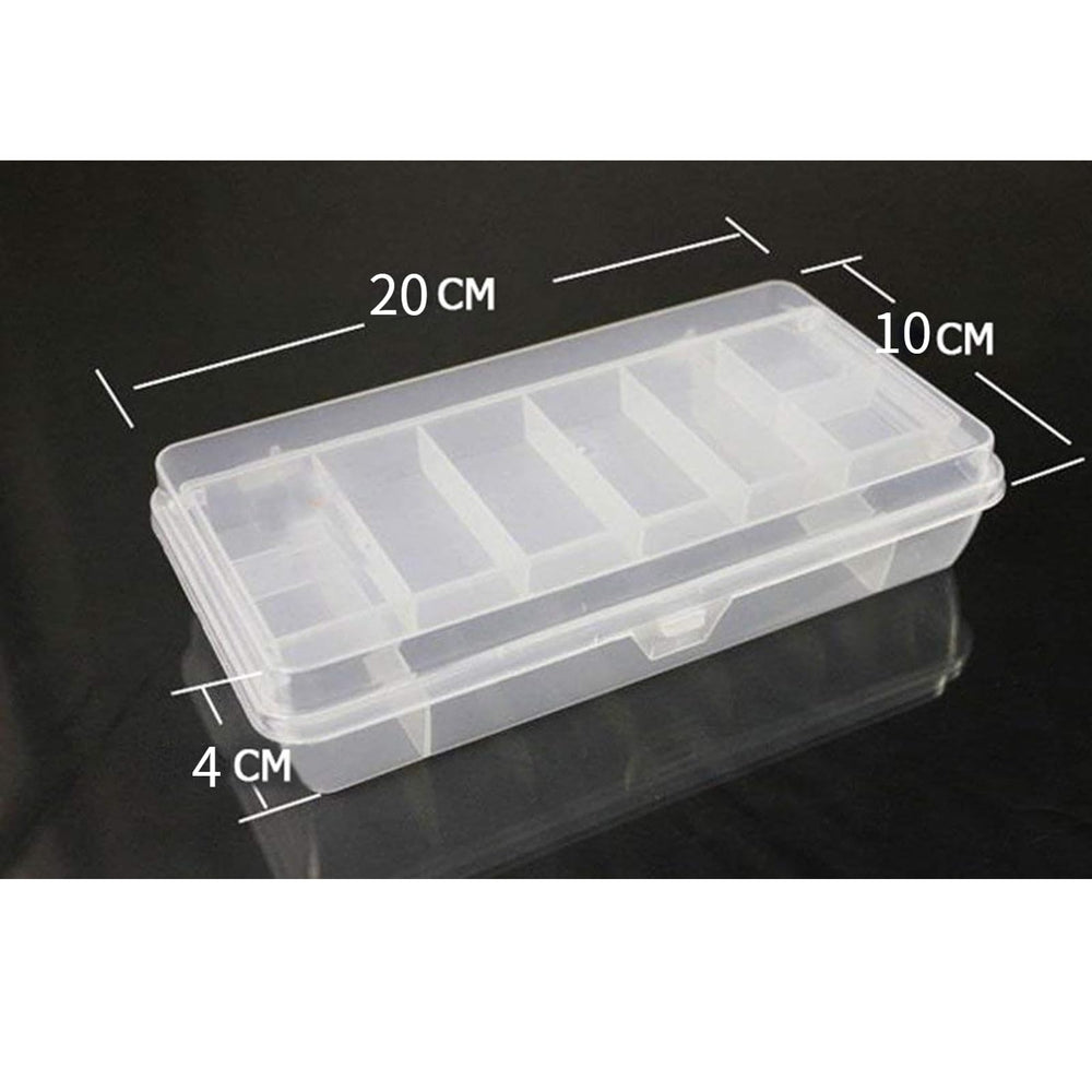 Yosoo two-layer storage box showing 15 compartments for organized tackle.