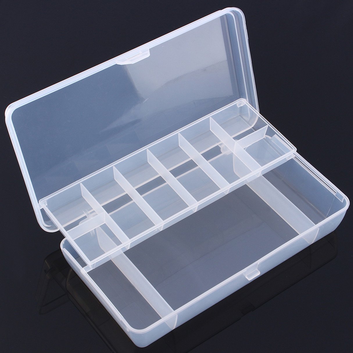 Yosoo travel-friendly translucent container keeps gear orderly.