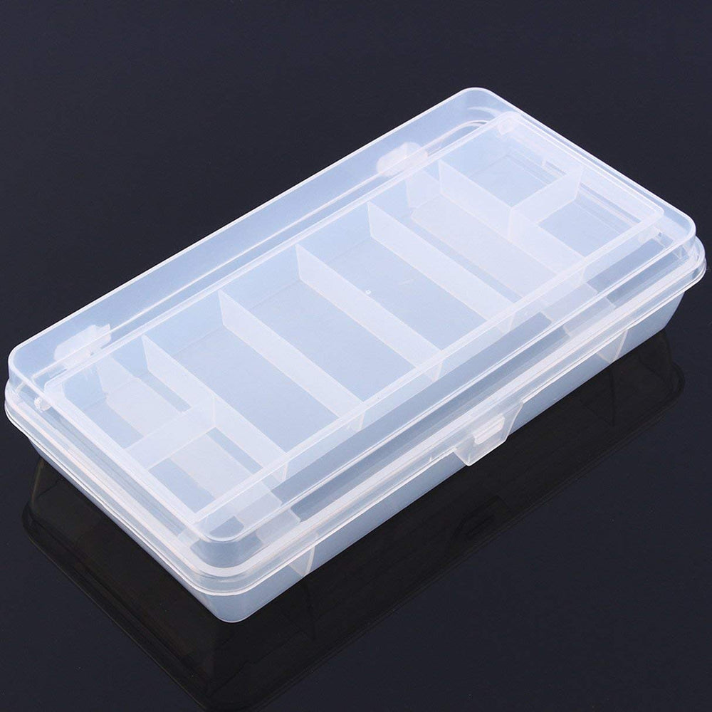 Yosoo waterproof tackle box with translucent body protects gear on trips.