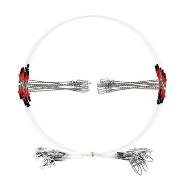 Close-up of YOTO saltwater fishing leader showing nylon coating