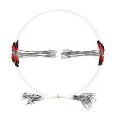 Close-up of YOTO saltwater fishing leader showing nylon coating