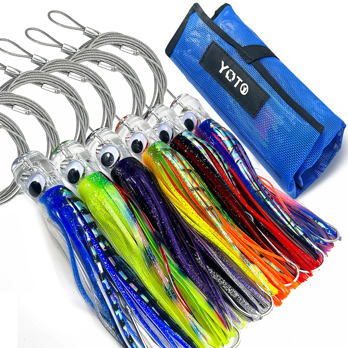 YOTO trolling lure with acrylic head and lead weight for lifelike water action.