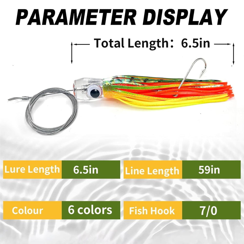 YOTO lure featuring double pressure tube to prevent slipping during trolling.