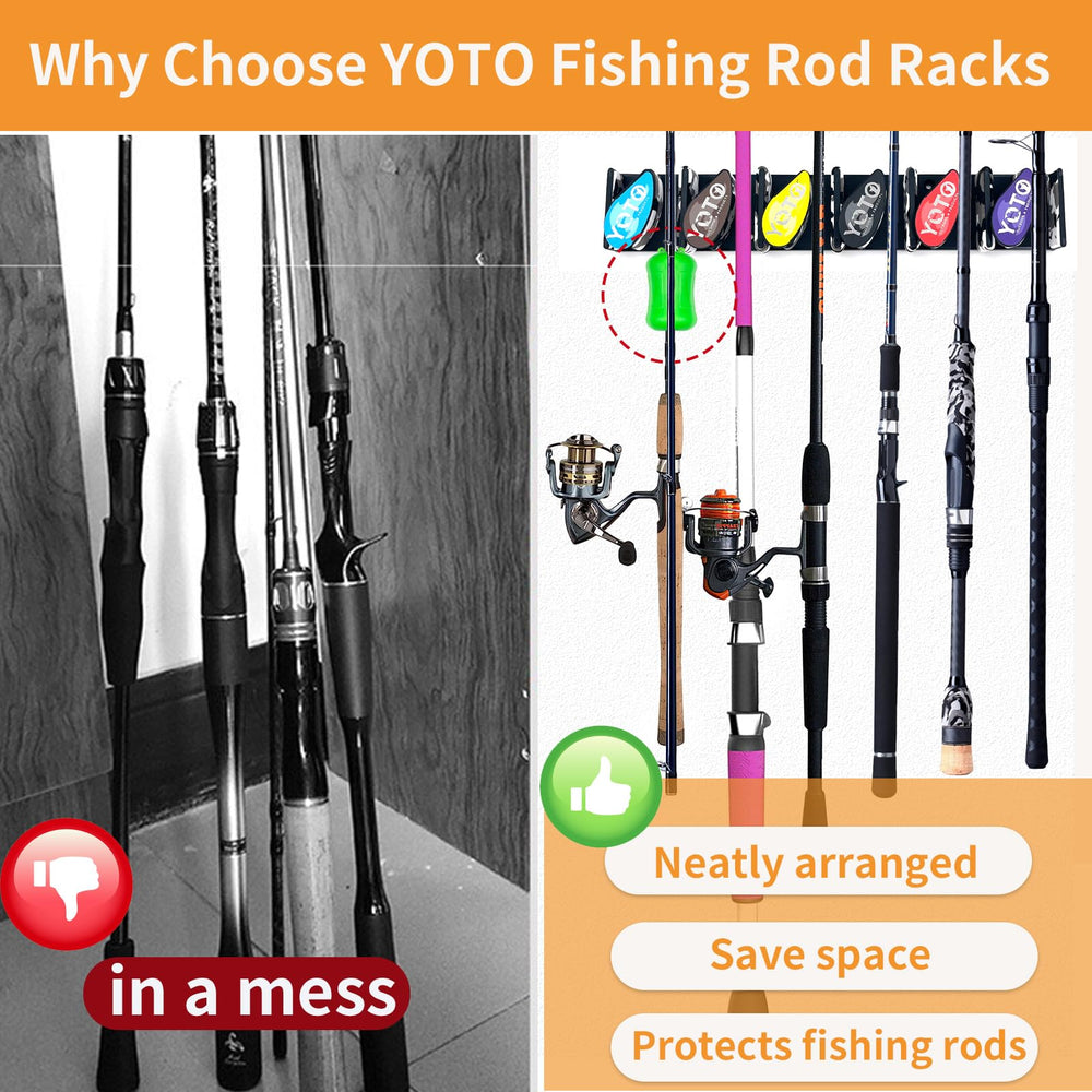 Back view showing mounting holes and 3M adhesive on YOTO rod holder