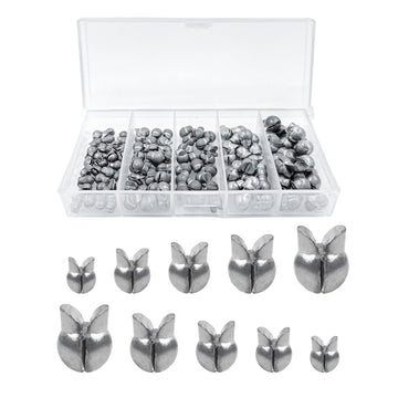 YOTO 120-piece lead split shot weights kit, round sinking weights